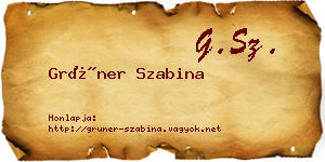 Grüner Szabina névjegykártya